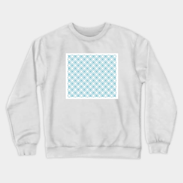 Modern Blue Scandinavian Checkered Pattern Crewneck Sweatshirt by CottonGarb